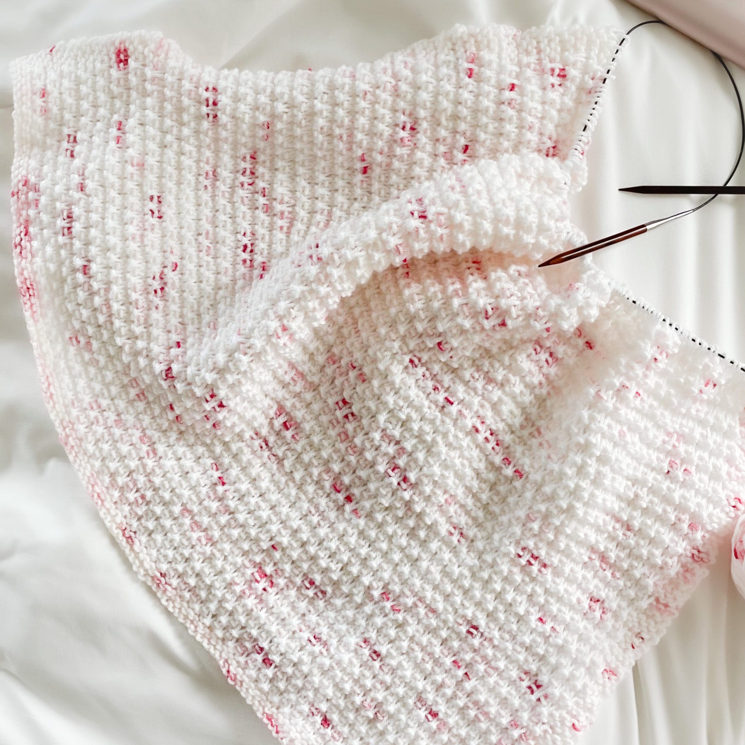 Baby Blanket Knitting Pattern Rosebud Speckle Leelee Knits